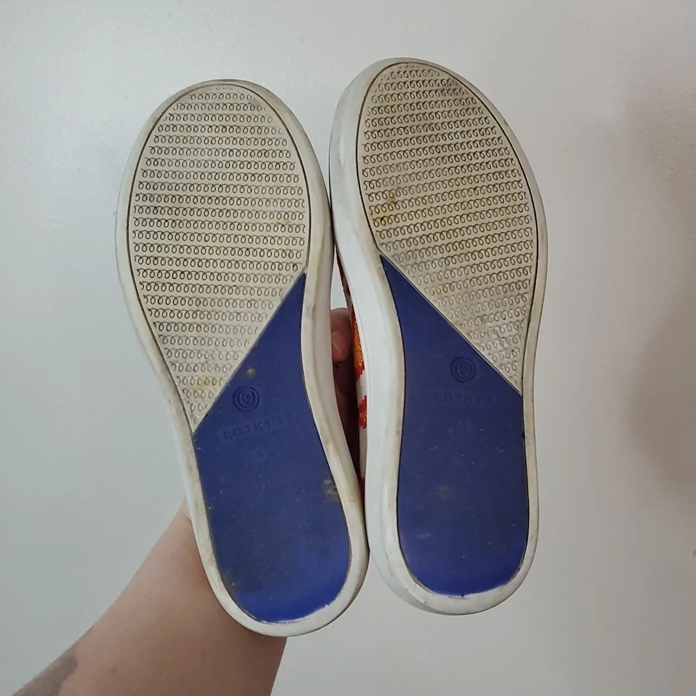Rothy's Kids Flame Graphic Flats Size K3 White